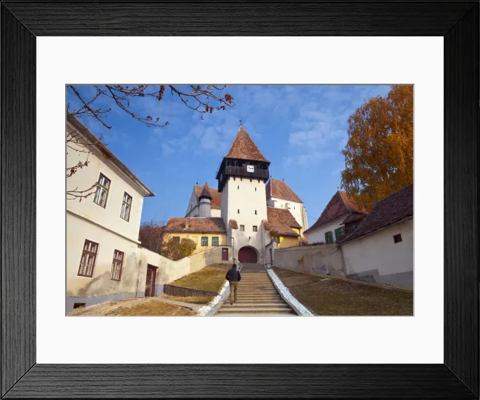 Framed Print : The Fortified Church of Bazna, Bazna, Transylvania, Romania Framed Print : The Fortified Church of Bazna, Bazna, Transylvania, Romania