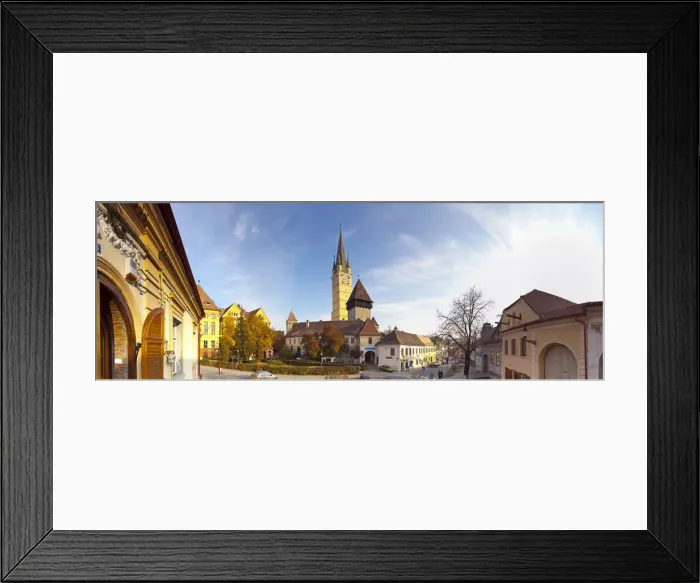 Framed Print : Church of St. Margaret, Old Town Center, Medias, Transylvania, Romania