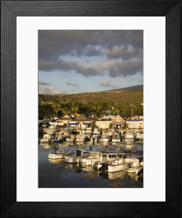 Framed Print : Reunion Island, St-Gilles-Les-Bains, Port de Plaisance marina
