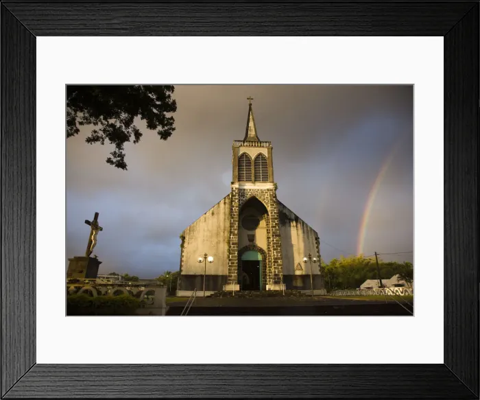 Framed Print : Reunion Island, St-Andre, Cirque de Salazie, Town Church Framed Print : Reunion Island, St-Andre, Cirque de Salazie, Town Church