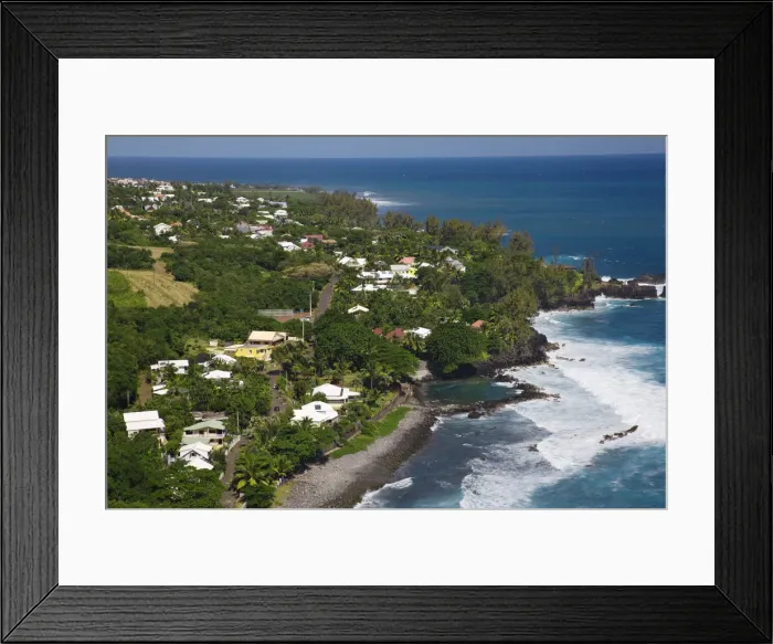 Framed Print : Reunion Island, South Reunion, Manapany-les-Bains seaside town Framed Print : Reunion Island, South Reunion, Manapany-les-Bains seaside town