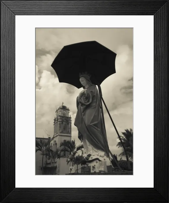 Framed Print : Reunion Island, Piton Ste-Rose, Notre Dame des Laves church, Virgin Mary, (La Vierge Framed Print : Reunion Island, Piton Ste-Rose, Notre Dame des Laves church, Virgin Mary, (La Vierge