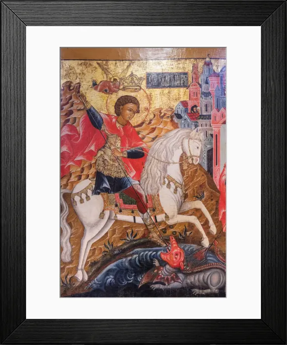 Framed Print : St. George icon, Palekh, Ivanovo region, Russia