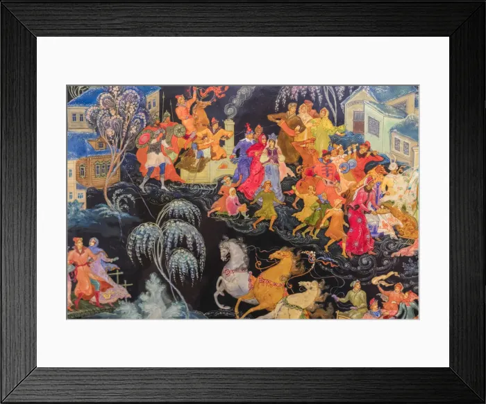 Framed Print : Palekh traditional miniature, Palekh, Ivanovo region, Russia