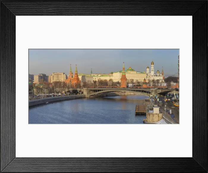 Framed Print : Cityscape, Kremlin, Moskva river, Moscow, Russia