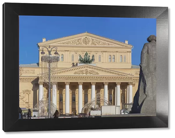 Bolshoi Theatre and Karl Marx monument, Moscow, Russia