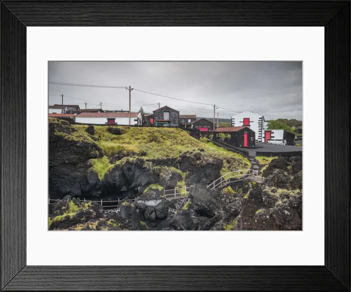 Framed Print : Portugal, Azores, Pico Island, Porto Cachorro, old fishing community set in volcanic rock Framed Print : Portugal, Azores, Pico Island, Porto Cachorro, old fishing community set in volcanic rock