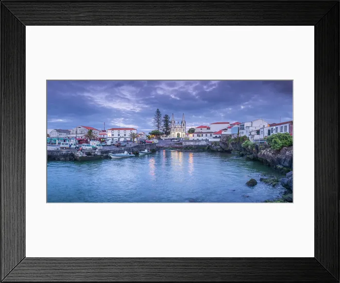 Framed Print : Portugal, Azores, Pico Island, Madalena, harbor view with the Igreja de Santa Madalena Framed Print : Portugal, Azores, Pico Island, Madalena, harbor view with the Igreja de Santa Madalena