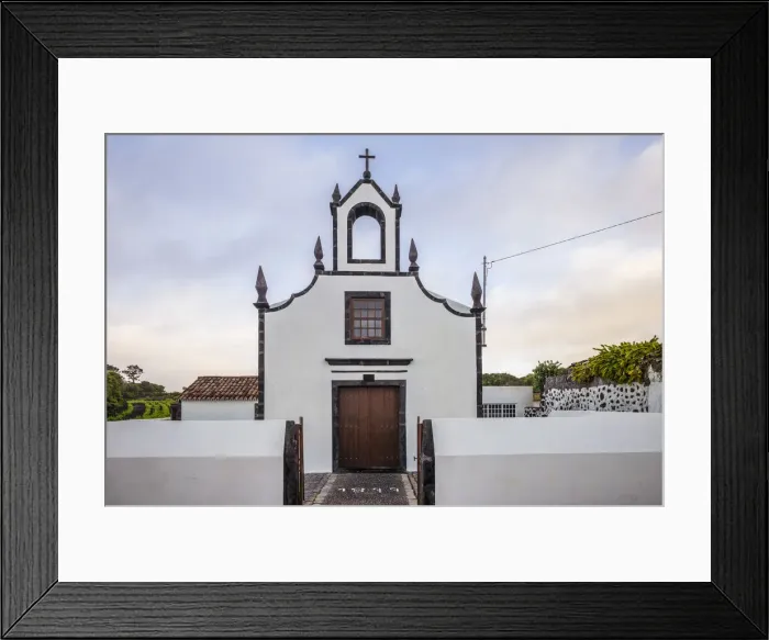 Framed Print : Portugal, Azores, Pico Island, Criacao Velha, village church