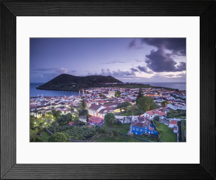 Framed Print : Portugal, Azores, Terceira Island, Angra do Heroismo from Alto da Memoria park