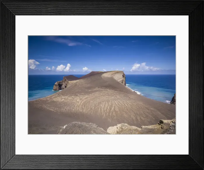 Framed Print : Portugal, Azores, Faial Island, Capelinhos, Capelinhos Volcanic Eruption Site, elevated Framed Print : Portugal, Azores, Faial Island, Capelinhos, Capelinhos Volcanic Eruption Site, elevated