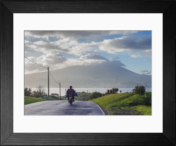 Framed Print : Portugal, Azores, Faial Island, Espalamaca towards the Pico Volcano Framed Print : Portugal, Azores, Faial Island, Espalamaca towards the Pico Volcano