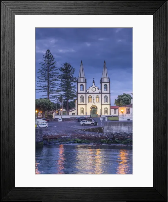 Framed Print : Portugal, Azores, Pico Island, Madalena, harbor view with the Igreja de Santa Madalena Framed Print : Portugal, Azores, Pico Island, Madalena, harbor view with the Igreja de Santa Madalena