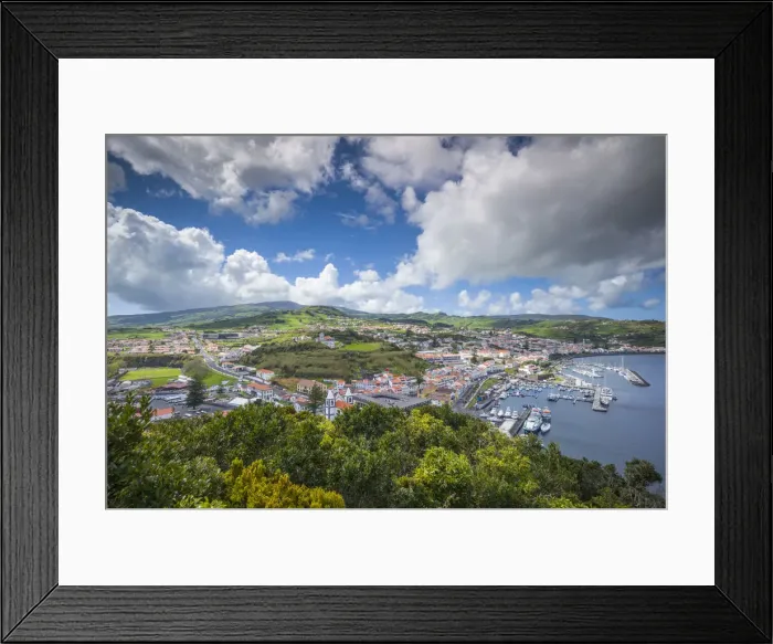 Framed Print : Portugal, Azores, Faial Island, Horta from Monte Quelmado Framed Print : Portugal, Azores, Faial Island, Horta from Monte Quelmado