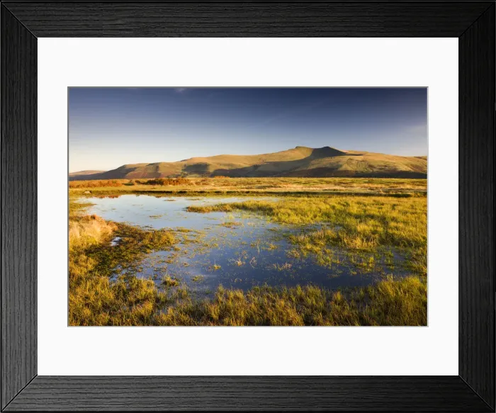 Framed Print : The Brecon Beacons Mountain range, inlcuding its highest mountain Pen y Fan viewed Framed Print : The Brecon Beacons Mountain range, inlcuding its highest mountain Pen y Fan viewed