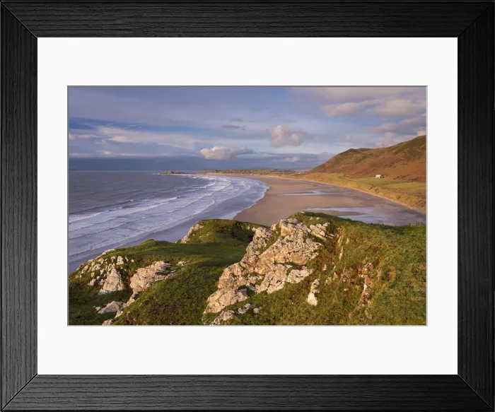 Framed Print : Sweeping expanse of Rhossili Bay on the Gower Peninsula, Wales, UK. Winter (January) 2016 Framed Print : Sweeping expanse of Rhossili Bay on the Gower Peninsula, Wales, UK. Winter (January) 2016