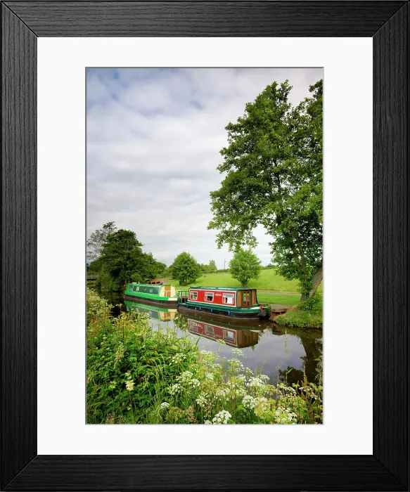 Framed Print : Narrowboats on the Monmouthshire and Brecon Canal near Llanfrynach, Brecon Beacons Framed Print : Narrowboats on the Monmouthshire and Brecon Canal near Llanfrynach, Brecon Beacons