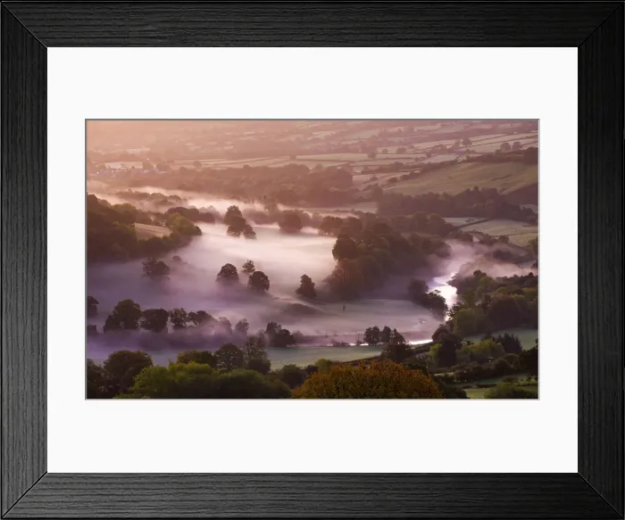Framed Print : Mist lingers in the Usk Valley at dawn, Brecon Beacons National Park, Powys, Wales, UK Framed Print : Mist lingers in the Usk Valley at dawn, Brecon Beacons National Park, Powys, Wales, UK