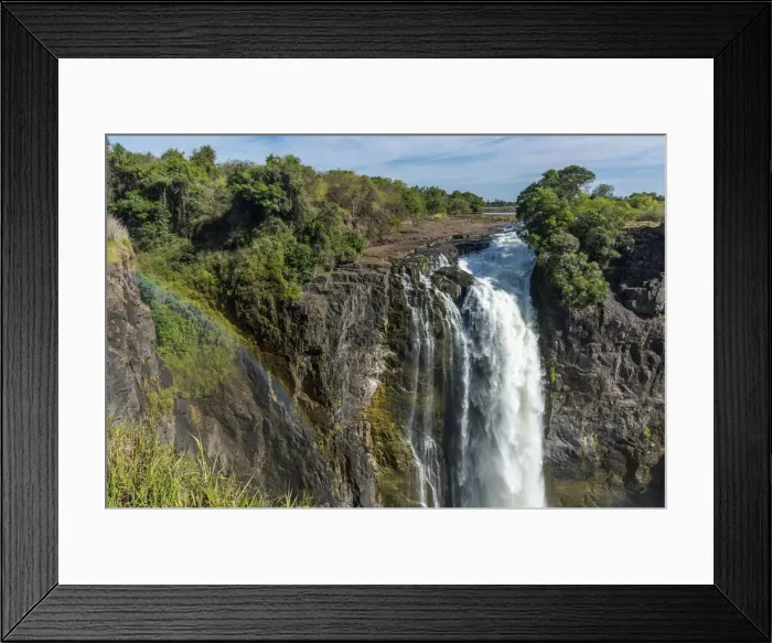 Framed Print : Africa, Zimbabwe, Matabeleland north. The Victoria Falls with low water Framed Print : Africa, Zimbabwe, Matabeleland north. The Victoria Falls with low water