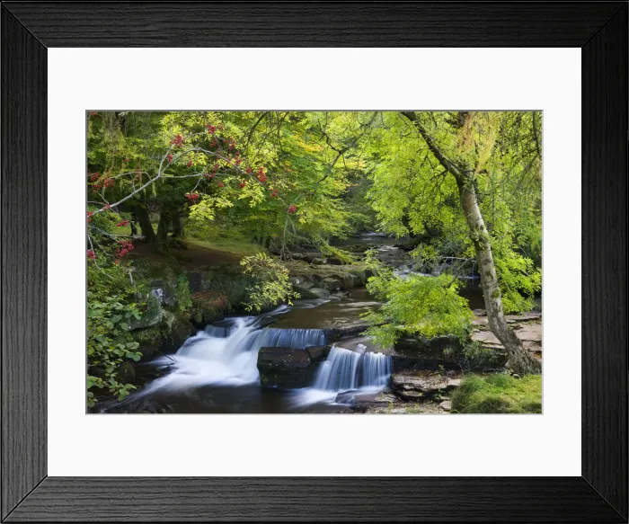 Framed Print : Taf Fechan River flowing through autumn foliage, Brecon Beacons National Park, Powys Framed Print : Taf Fechan River flowing through autumn foliage, Brecon Beacons National Park, Powys