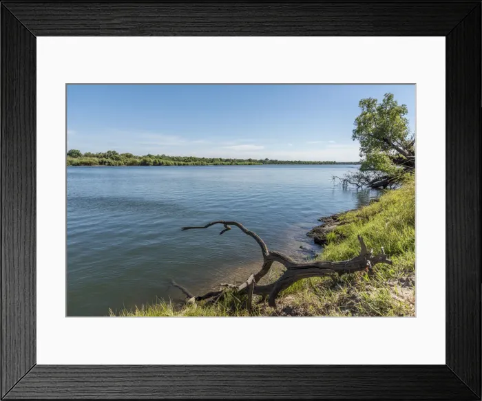 Framed Print : Africa, Zimbabwe, Matabeleland north. View across the Zambezi River Framed Print : Africa, Zimbabwe, Matabeleland north. View across the Zambezi River