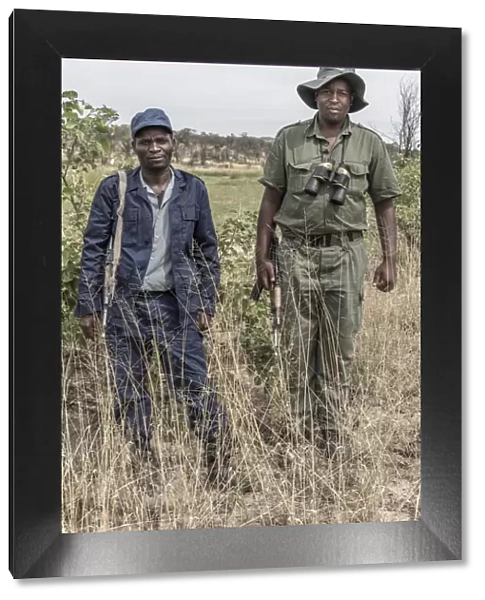 Africa, Zimbabwe, Bulawayo. Matobo Hills National Park, ranger protecting rhinos