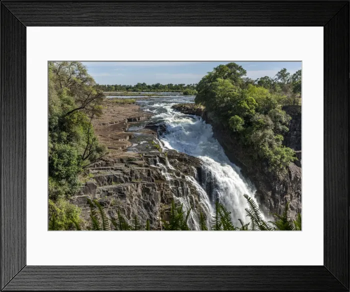 Framed Print : Africa, Zimbabwe, Matabeleland north. The Victoria Falls with low water Framed Print : Africa, Zimbabwe, Matabeleland north. The Victoria Falls with low water