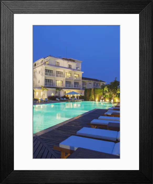 Framed Print : Swimming pool of La Residence Hotel, Hue, Thua Thien-Hue, Vietnam (PR)
