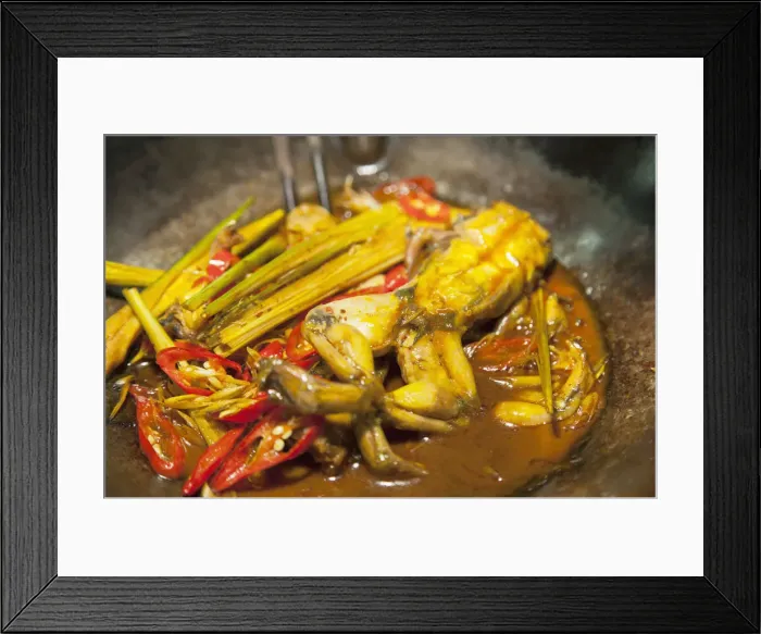Framed Print : Spicy frog and lemongrass, Hoi An (UNESCO World Heritage Site), Quang Ham, Vietnam Framed Print : Spicy frog and lemongrass, Hoi An (UNESCO World Heritage Site), Quang Ham, Vietnam