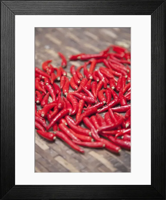 Framed Print : Red chillies, Hoi An (UNESCO World Heritage Site), Quang Ham, Vietnam Framed Print : Red chillies, Hoi An (UNESCO World Heritage Site), Quang Ham, Vietnam
