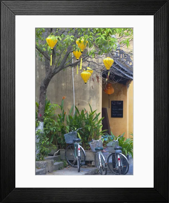 Framed Print : Bicycles outside bar, Hoi An (UNESCO World Heritage Site), Quang Ham, Vietnam Framed Print : Bicycles outside bar, Hoi An (UNESCO World Heritage Site), Quang Ham, Vietnam