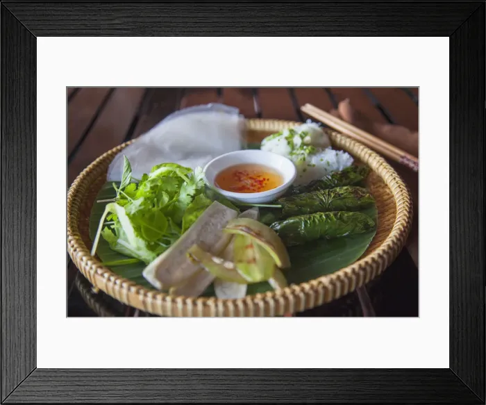Framed Print : Grilled beef and lot leaves, Da Nang, Vietnam