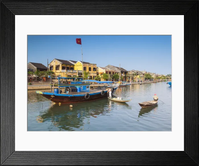 Framed Print : Boats on Thu Bon River, Hoi An (UNESCO World Heritage Site), Quang Ham, Vietnam Framed Print : Boats on Thu Bon River, Hoi An (UNESCO World Heritage Site), Quang Ham, Vietnam