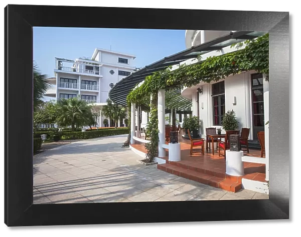 Garden terrace of La Residence Hotel, Hue, Thua Thien-Hue, Vietnam