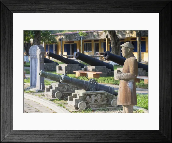 Framed Print : Statue and cannons at Fine Arts Museum, Citadel, Hue, Thua Thien-Hue, Vietnam Framed Print : Statue and cannons at Fine Arts Museum, Citadel, Hue, Thua Thien-Hue, Vietnam