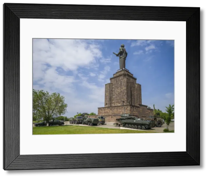 Framed Print : Armenia, Yerevan, Soviet-era Mother Armenia statue and tanks