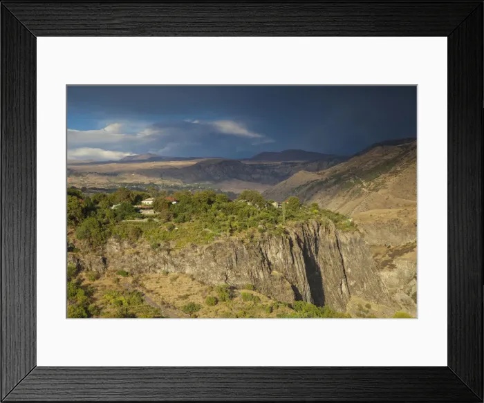 Framed Print : Armenia, Yerevan, Mountainous scenery viewed from Garni temple Framed Print : Armenia, Yerevan, Mountainous scenery viewed from Garni temple