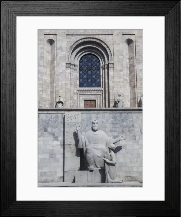 Framed Print : Armenia, Yerevan, Matenadaran, Statue of Mashtots teaching his alphabet to a sisciple Framed Print : Armenia, Yerevan, Matenadaran, Statue of Mashtots teaching his alphabet to a sisciple