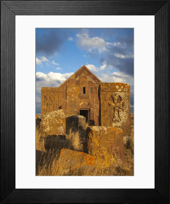 Framed Print : Armenia, Lake Seven, Khachkars at Noratus cemetery Framed Print : Armenia, Lake Seven, Khachkars at Noratus cemetery