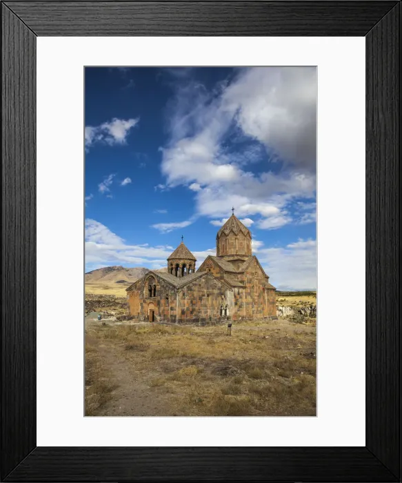 Framed Print : Armenia, Hovhannavank church standing on the edge of the Qasakh River Canyon Framed Print : Armenia, Hovhannavank church standing on the edge of the Qasakh River Canyon