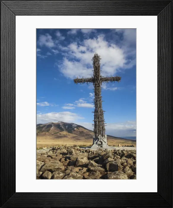 Framed Print : Armenia, Artashavan, Giant cross consisting of 1712 big and small crosses which symbolise Framed Print : Armenia, Artashavan, Giant cross consisting of 1712 big and small crosses which symbolise