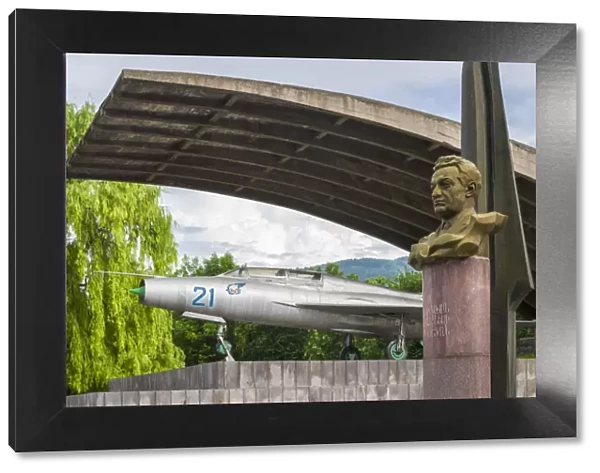 Armenia, Debed Canyon, Sanahin, MIG-21 jet fighter Monument to the birthplace of the