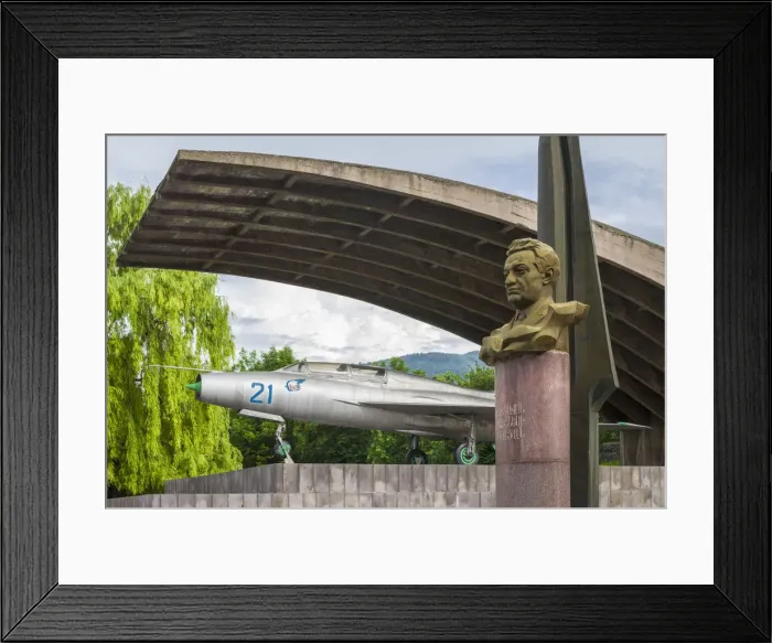 Framed Print : Armenia, Debed Canyon, Sanahin, MIG-21 jet fighter Monument to the birthplace of
