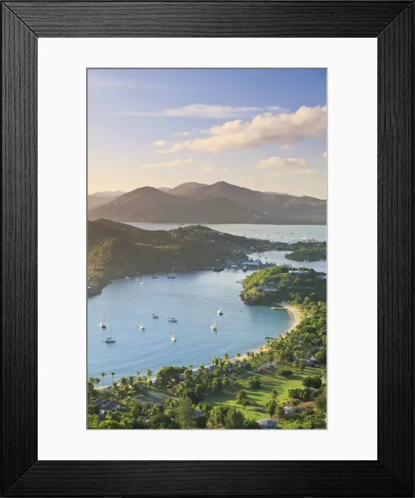 Framed Print : Caribbean, Antigua and Barbuda, English Harbour from Shirleys Heights Framed Print : Caribbean, Antigua and Barbuda, English Harbour from Shirleys Heights