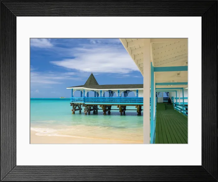 Framed Print : Caribbean, Antigua, Dickinson Bay, Dickinson Bay Beach, Warri Pier Restaurant Framed Print : Caribbean, Antigua, Dickinson Bay, Dickinson Bay Beach, Warri Pier Restaurant