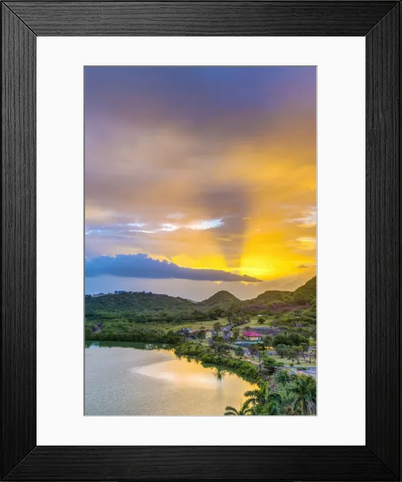 Framed Print : Caribbean, Antigua, Deep Bay, sunrise over saltwater lagoon Framed Print : Caribbean, Antigua, Deep Bay, sunrise over saltwater lagoon