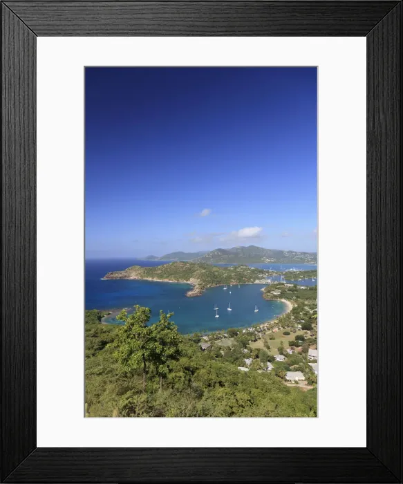 Framed Print : Caribbean, Antigua and Barbuda, English Harbour from Shirleys Heights Framed Print : Caribbean, Antigua and Barbuda, English Harbour from Shirleys Heights