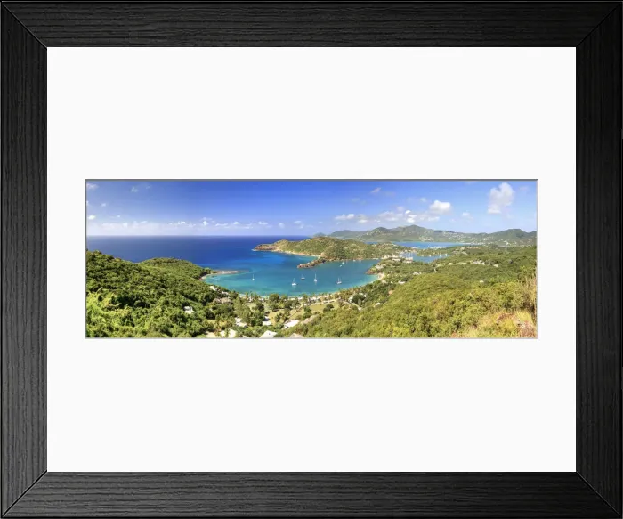 Framed Print : Caribbean, Antigua and Barbuda, English Harbour from Shirleys Heights