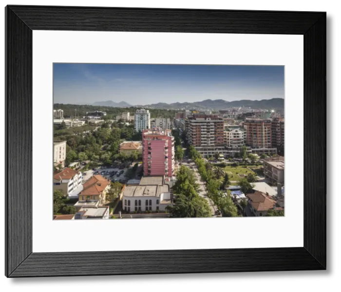 Framed Print : Albania, Tirana, Blloku area, formerly used by Communist party elite, elevated view Framed Print : Albania, Tirana, Blloku area, formerly used by Communist party elite, elevated view