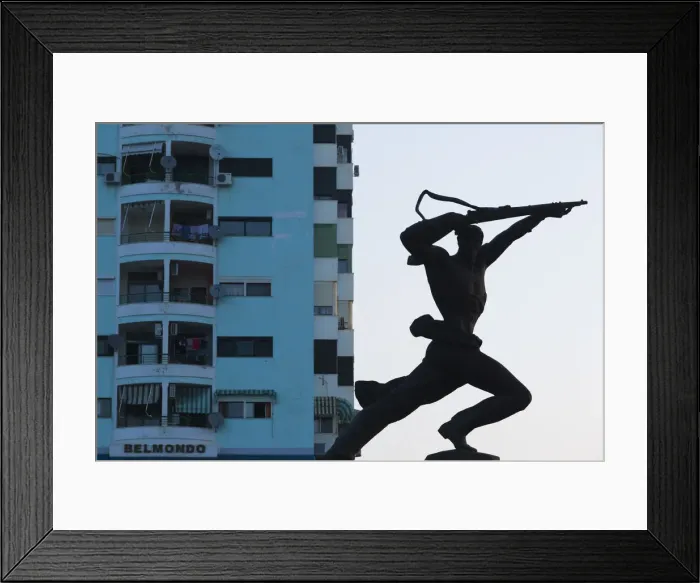 Framed Print : Albania, Durres, beachfront promenade and Communist-era statue Framed Print : Albania, Durres, beachfront promenade and Communist-era statue